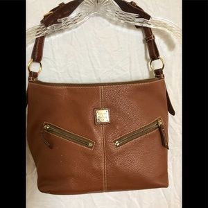 Dooney & Burke caramel leather bag & pouch